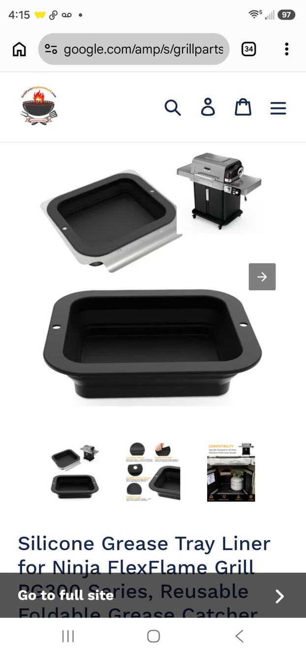 Silicone Grease Tray Liner Ninja FlexFlame Grill PG300 Series, Reusable Foldable